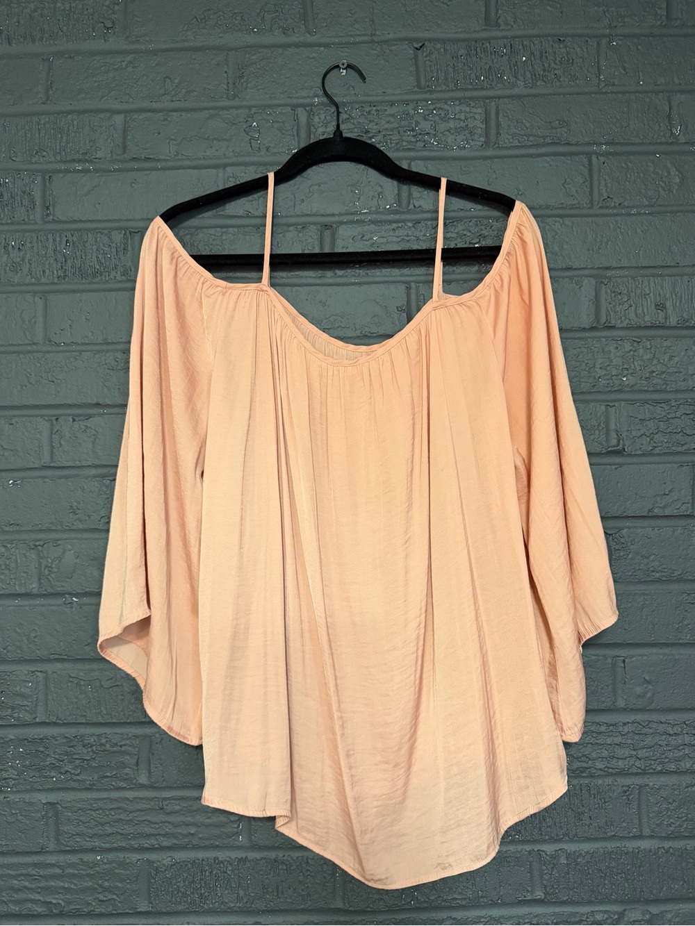 Vince Camuto Peach Off-Shoulder Spaghetti-Strap Blouse